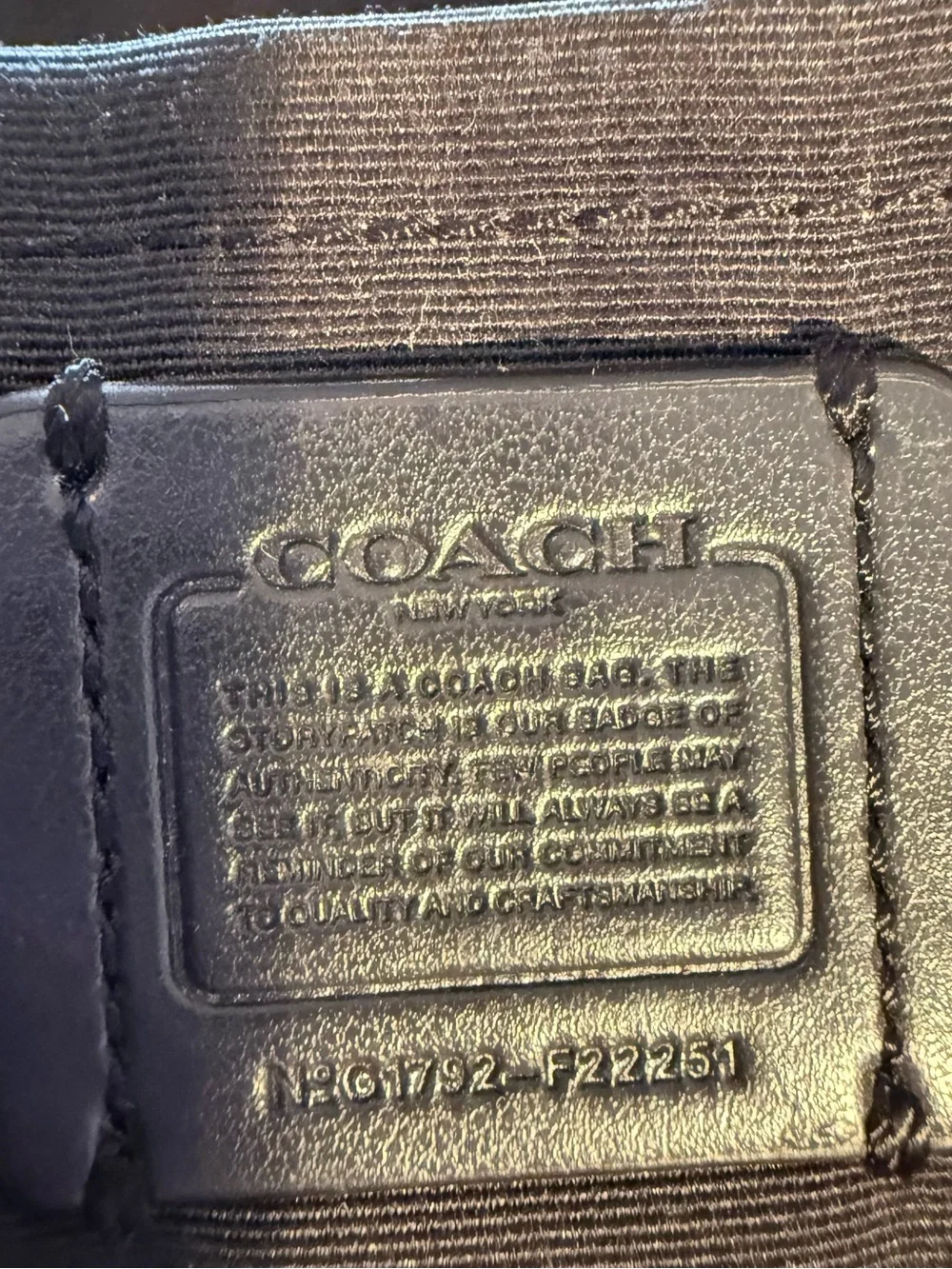 COACH Black Crossgrain Leather East West Crossbody Bag F22251 Gold Hardware